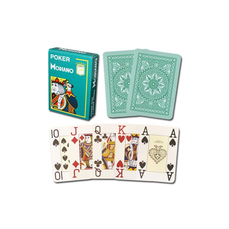 cartes de poker modiano 4 index vert