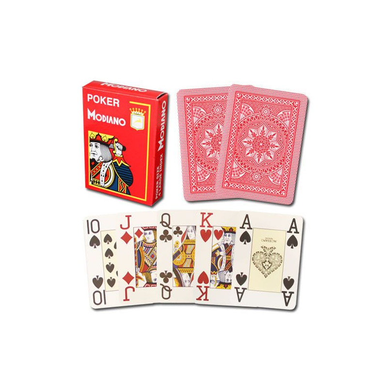 jeu cartes poker modiano rouge
