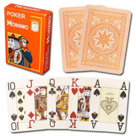 jeux de cartes poker modiano 4 index orange