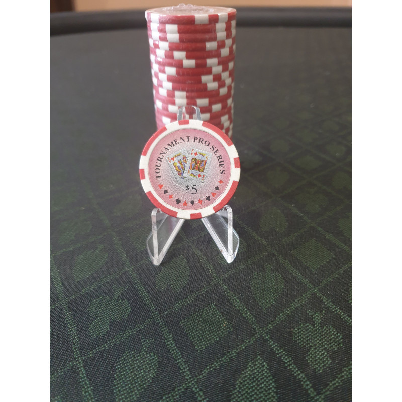 jeton de poker T.P.S de valeur 5